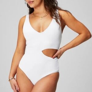 Fabletics Shaping Asymmetrical Cutout One Piece Swimsuit ** Sz L